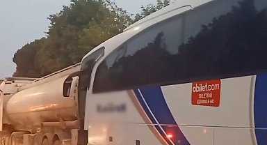 Manisa'da yolcu otobüsü tankere çarptı: 21 yaralı