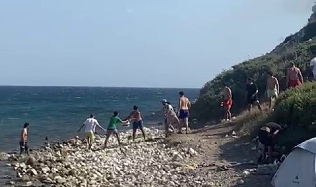 Mangalcıların çıkardığı yangını imece usulü söndürdüler