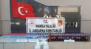 Manisa'da pet şişelerde sahte içki ele geçirildi