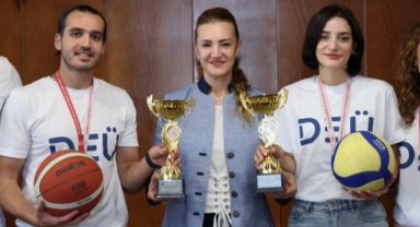 DEÜ'lü sağlıkçılar kamu spor oyunlarına damga vurdu