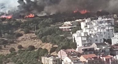 İzmir'de yerleşim yerlerine yakın alanda orman yangını