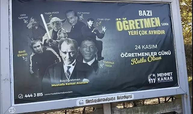 Tepki çeken Öğretmenler Günü afişi: 1 gün sonra kaldırıldı