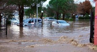 Ayvalık'ta sağanak: Dere taştı, ev ve iş yerlerini su bastı