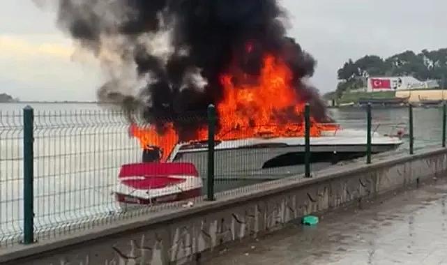 İzmir’de korku dolu anlar: Patlayan tekne alevler içinde kaldı