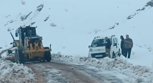 Siirt'te karda mahsur kalan 2 araç kurtarıldı