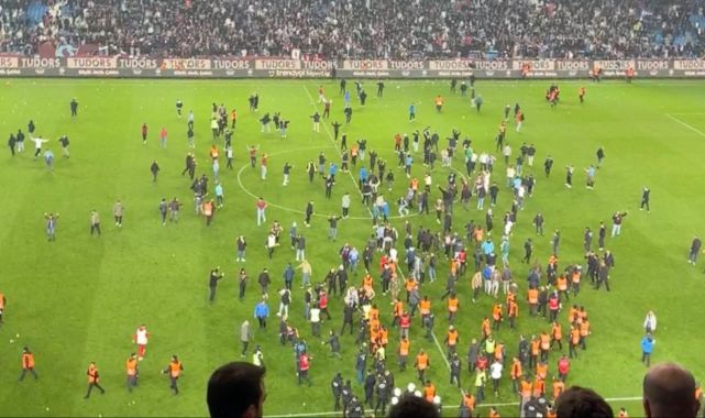 Trabzon'da olaylı maç sonrası sahaya giren 5 kişi tutuklandı