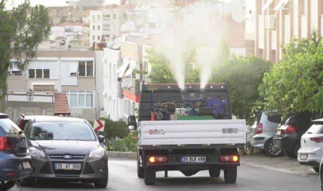 İzmir Karabağlar'da mahalleler ilaçlanıyor