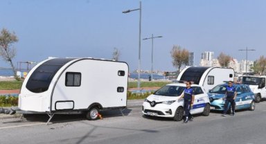 İzmir'de karavan park alanı mesaisi