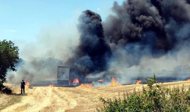 Biçerdöverle hasat yapılırken tarlada su tankeri bulundurulacak