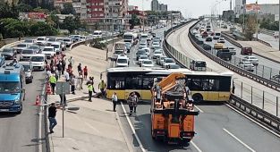 İETT otobüsü kaza yaptı, Edirne istikameti trafiğe kapandı
