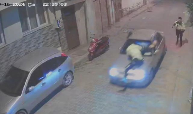 Dur ihtarına uymayan sürücü, polise çarptı