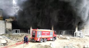 Ankara'da inşaat alanında yangın