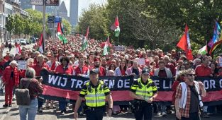 Hollanda'da binlerce kişi hükümetin İsrail politikasına tepki gösterdi
