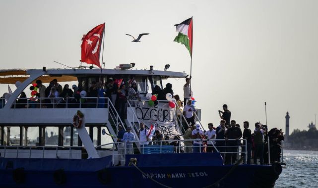 İstanbul Boğazı'ndan Gazze'ye özgürlük çağrısı