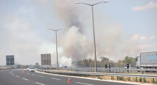 Kırklareli'nde ağaçlık alanda yangın: Otoyol trafiğe kapatıldı