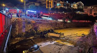 Park halindeyken hareket ederek dereye düştü, alev alarak küle döndü