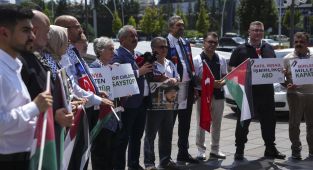 Türkiye Basın Federasyonu, soykırımcı İsrail'i protesto etti