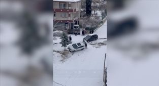 Malatya'da buzlanma nedeniyle kaza kamerada