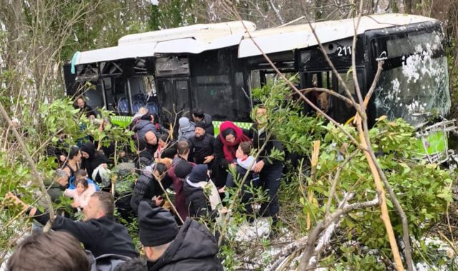 Kocaeli'de yolcu otobüsü şarampole yuvarlandı: 24 yaralı