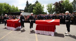 Şehit polislerimiz için Tekirdağ'da cenaze töreni düzenlendi