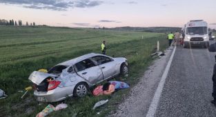 Yozgat'ta otomobil şarampole devrildi: 1 ölü