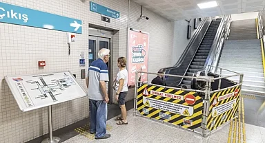 İzmir Metro'nun yürüyen merdiven ve asansörlerine yakın takip