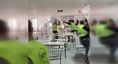 İzmir'de inşaat işçilerinin meydan muharebesi gibi kavgası